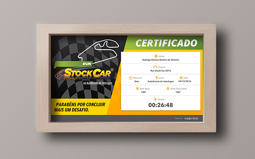 Certificado de resultado - Run Stock Car
